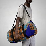 Plaid Duffel Bag - Blue